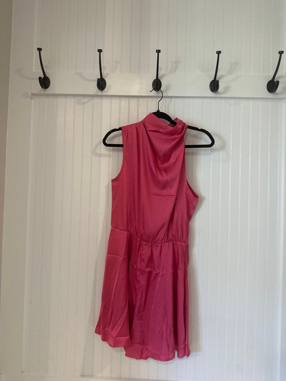 BTFBM Women's Pink Sleeveless Dress Size Medium Mock Neck Fit & Flare